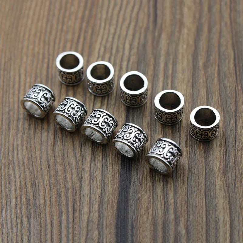 

20pcs Metal Loose Spacer Beads, Tibetan Silver Spacer Round Beads for Jewelry Making Findings Fit DIY Bracelet Necklace Craft