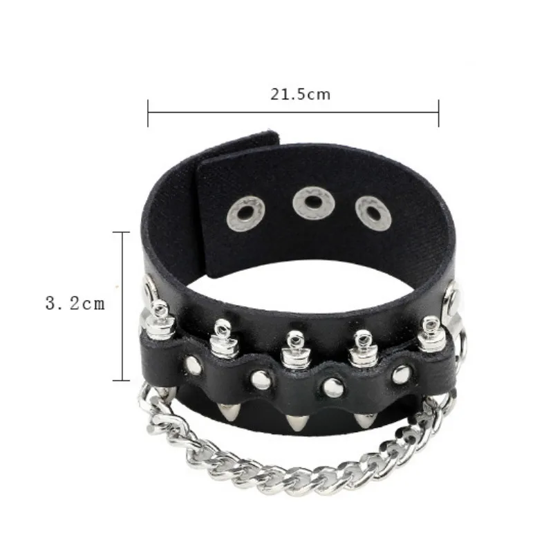 Браслет из кожи для мужчин и женщин в стиле панк Широкий Простой элегантный