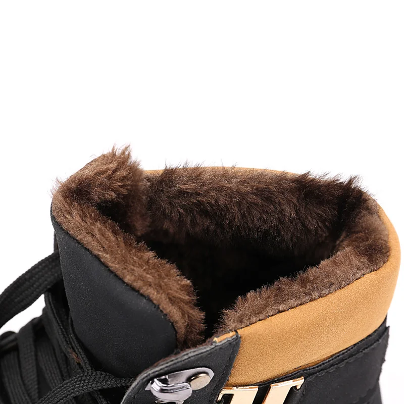 Теплая зимняя обувь модные мужские кроссовки на шнуровке мужская плоской