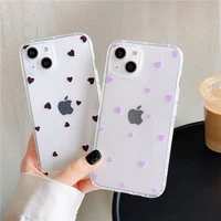 cute cartoon love heart transparent phone case for iphone 13 12 11 pro max xs max xr x 7 8 plus se 2020 soft silicone back cover