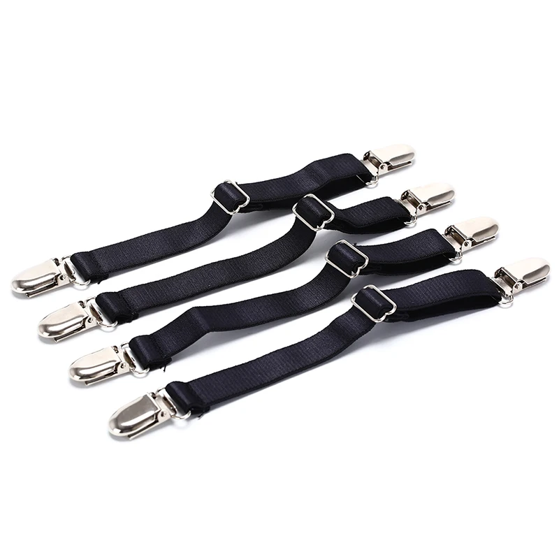 

Metal+elastic band material 4pcs Bed Sheet Corner Holder Elastic Straps Fasteners Clips Boot Straps Stirrups Motorcycle Bicycle