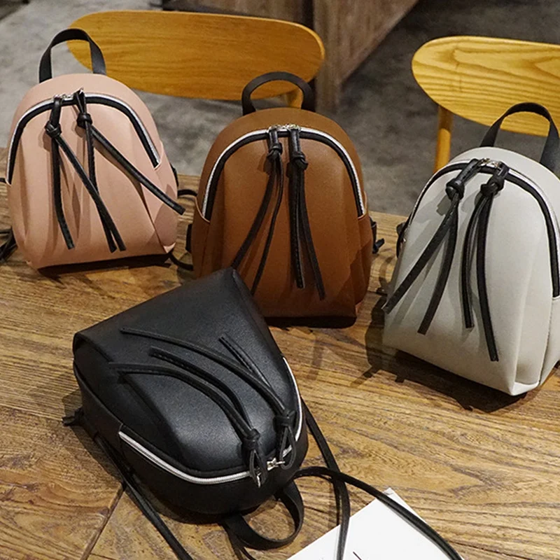 

NEW-Fashionable Lady Backpack Mini Leather Shoulder Bag Small Travel Backpack School Girl Schoolbag Phone Bag