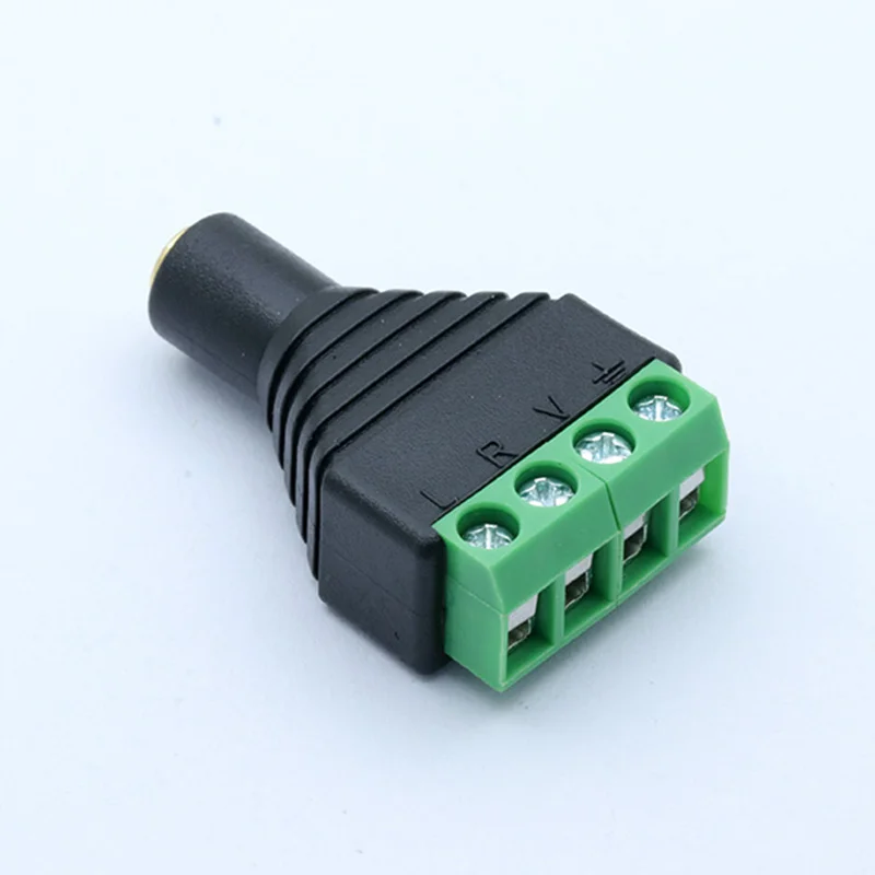 

100pcs Video AV Balun 3.5mm 1/8"stereo female to AV Screw Terminal Stereo jack 3.5 mm female 4 pin Terminal Block Plug connector