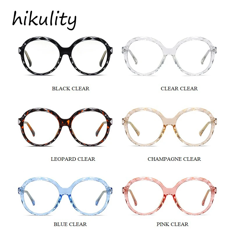 

TR90 Ferrule Crystal Frame Anti-blue Light Round Eyeglasses For Women Vintgae Computer Myopia Glasses Frame 2021 New Shades