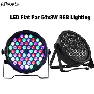 2 шт.лот LED плоский Par 54x3 Вт RGB цветное освещение яркий DMX контроллер стробоскоп для домашнего танцевального пола DJ бар сценический световой эффект