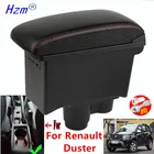 Подлокотник из углеродного волокна для Renault Dacia Duster, контейнер для хранения консоли Renault Duster с USB, автомобильные аксессуары 2018-2021