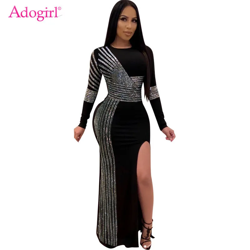 Adogirl 2020 весеннее Вечернее Платье макси с бриллиантами элегантное женское платье