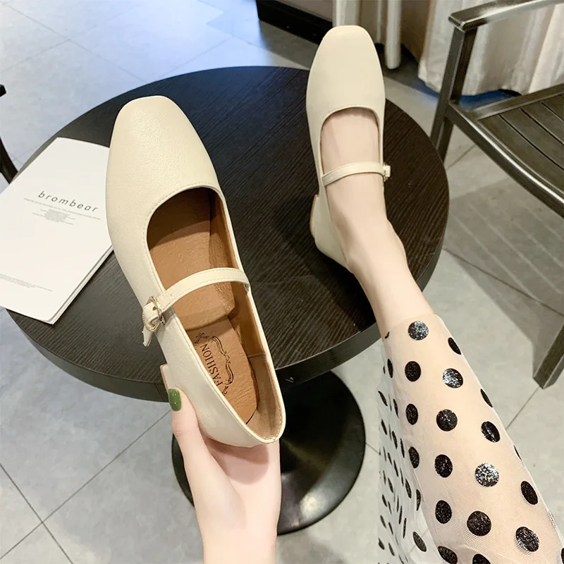 

Grandma Shoes Women's Summer 2021 New Style Single Shoes Shallow Mouth Flat Round Peas Comfortable Women's Shoes