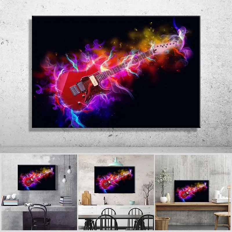 

Modern Electric Guitar Wall Art Canvas Painting Picture Poster and Print Gallery Home Decor