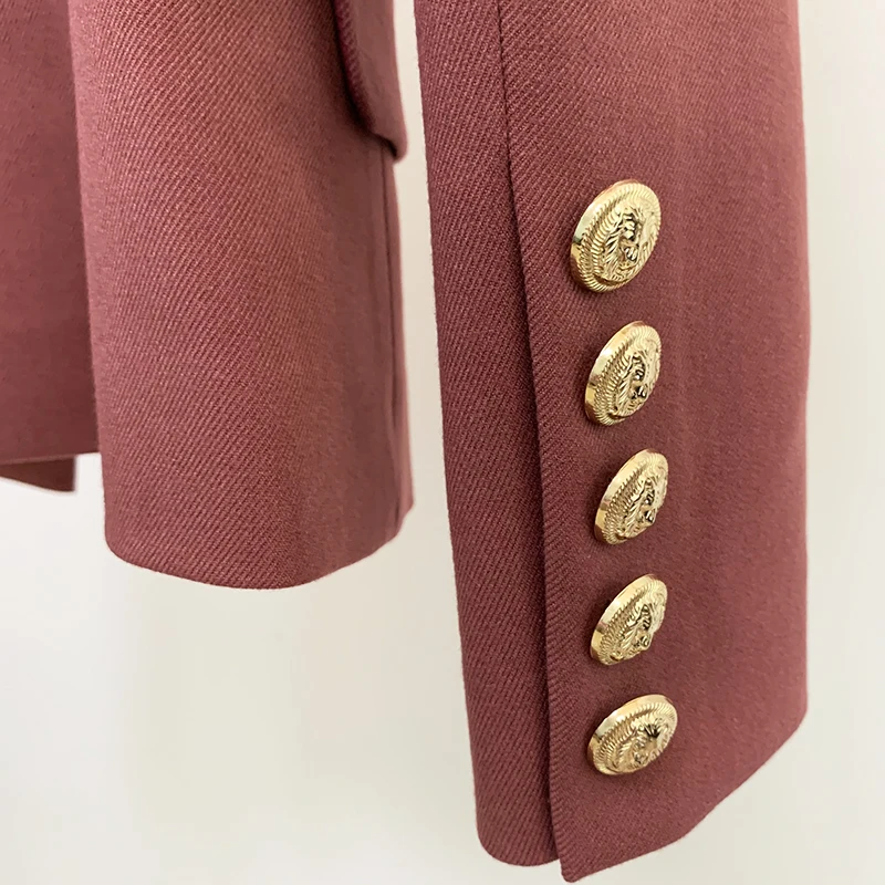 

HIGH STREET Newest 2021 Fashion Designer Jacket Women's Classic Lion Buttons Double Breasted Slim Fitting Blazer