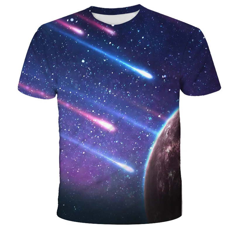 

Solar System 3 D Printing T Shirt Kids Street Style Cool Boy Superior Quality Boy Girl The Milky Way o-Neck Baby T-Shirt 4-14T