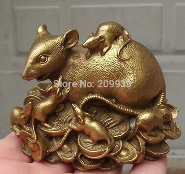 Бесплатная доставка китайская медная статуэтка крысиная мышь 3 L |