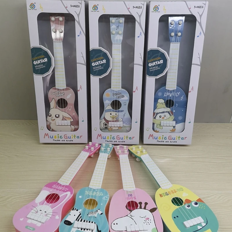 

Kids Pretend Plastic Ukulele Multifunctional Accessories Educational Play Musical Learning Toy Best Gift