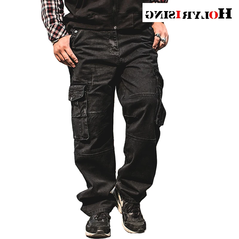

Мужские свободные джинсовые брюки-карго со множеством карманов, байкерские джинсы, мужские свободные джинсы-багги 18753-5
