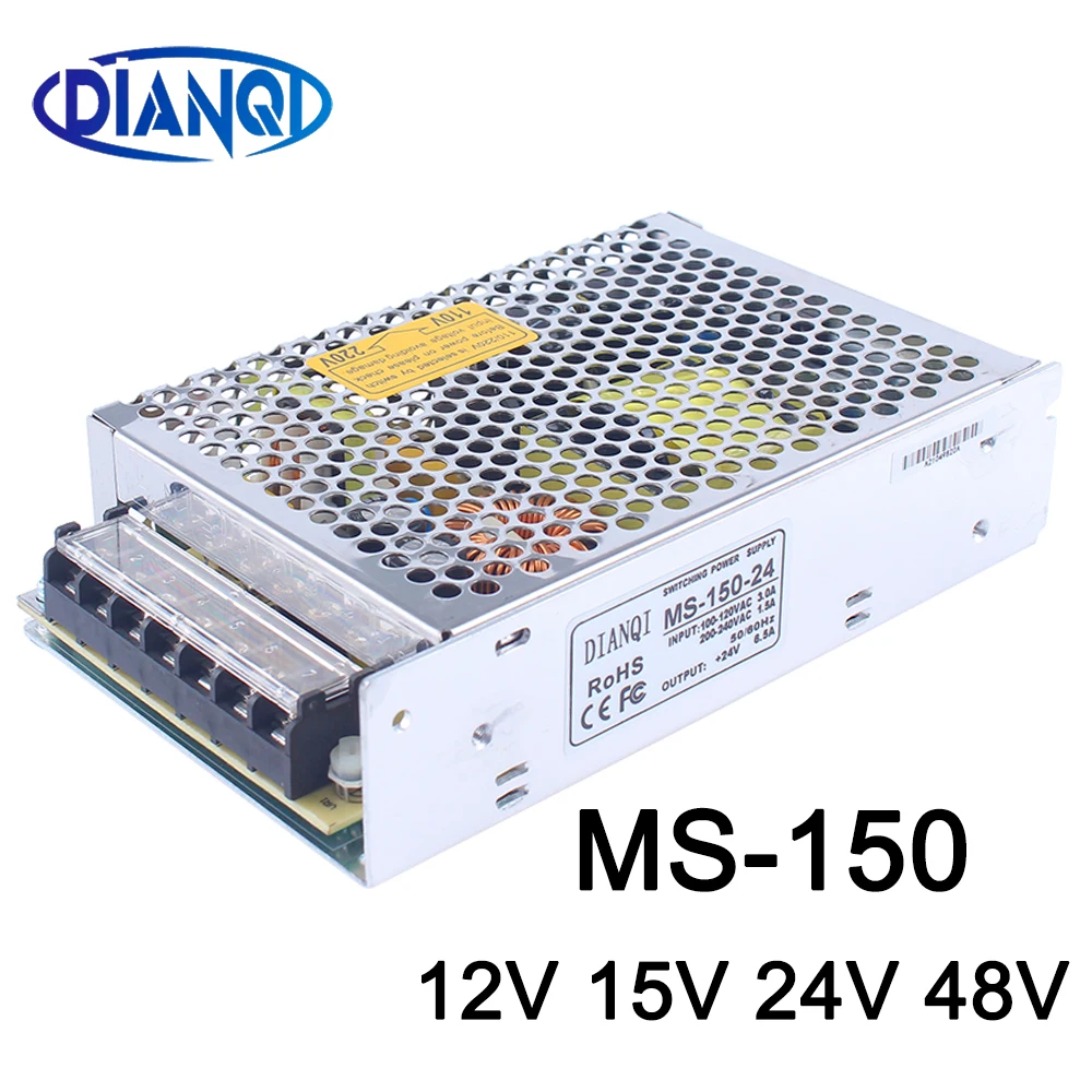 Switching power supply for mini size LED Strip light MS-150-48 unit ac dc converter MS-150W 12V/12.5A 15V/10A 24V/6.5A 48V/3.1A |