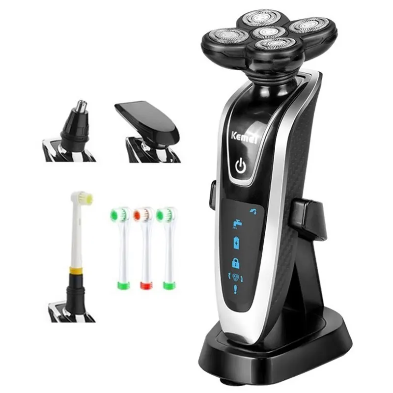 

3in1 washable facial beard grooming electric shaver for men wet dry electric razor rechargeable bald shaving machine kit