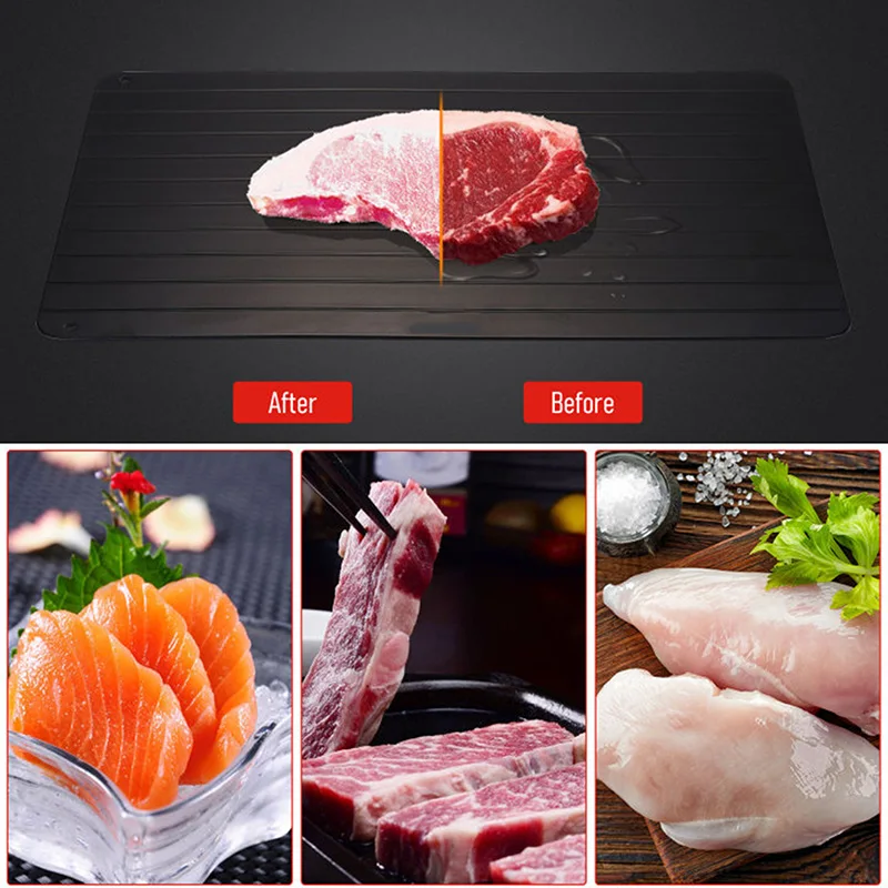 

Fast Defrosting Tray Thaw Frozen Food Meat Fruit Sea Fish Quick Fresh Healthy Rapid Defrost Plate Gadgets Kitchen Tools