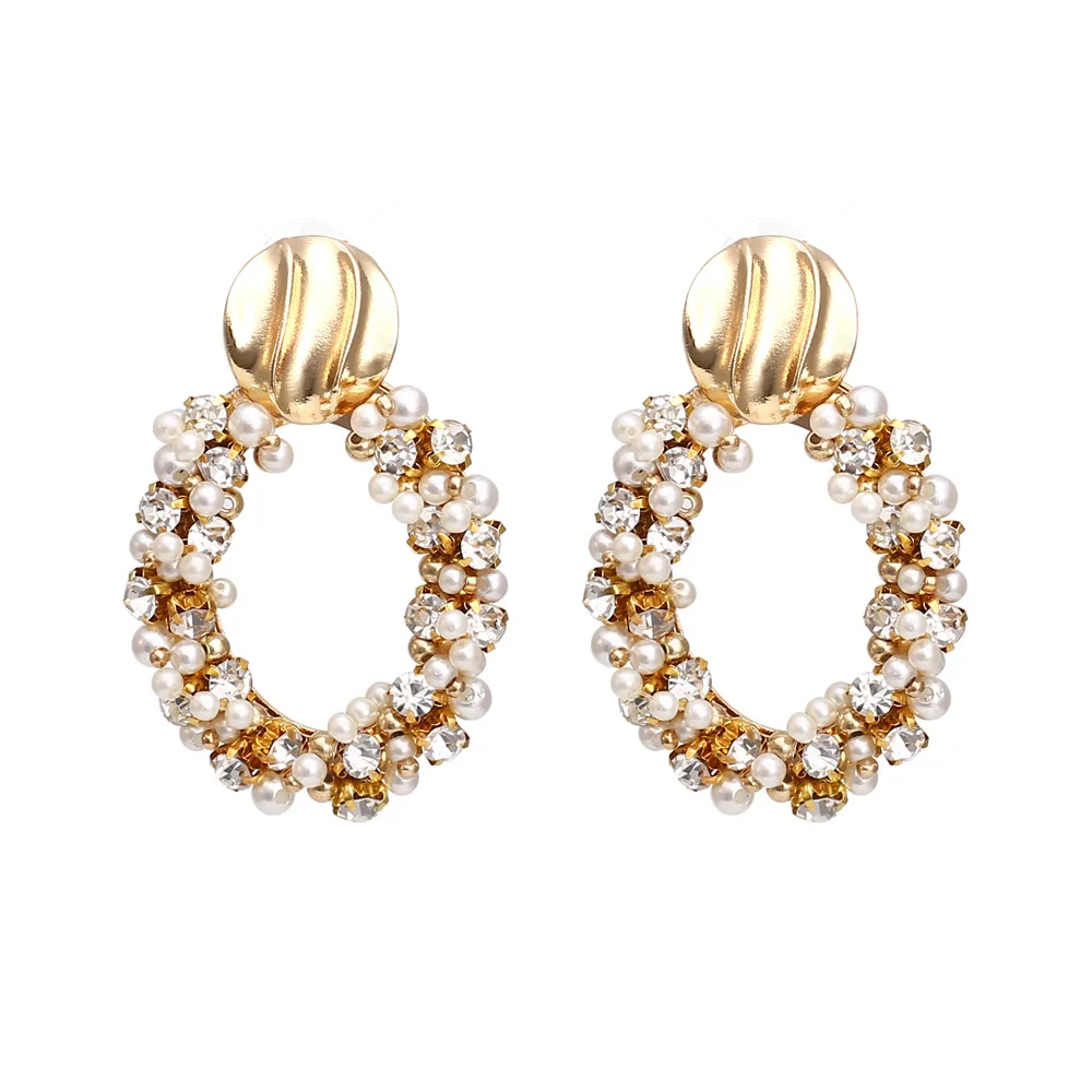 ZA новые модные классические металлические круглые Женские Висячие серьги в