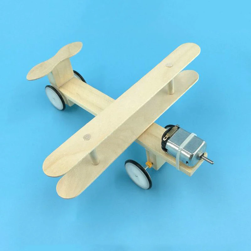Kid Assembling Electric Toy Wooden Glider Airplane Model DIY Handmade Taxiing Blocks Kit Educational | Игрушки и хобби