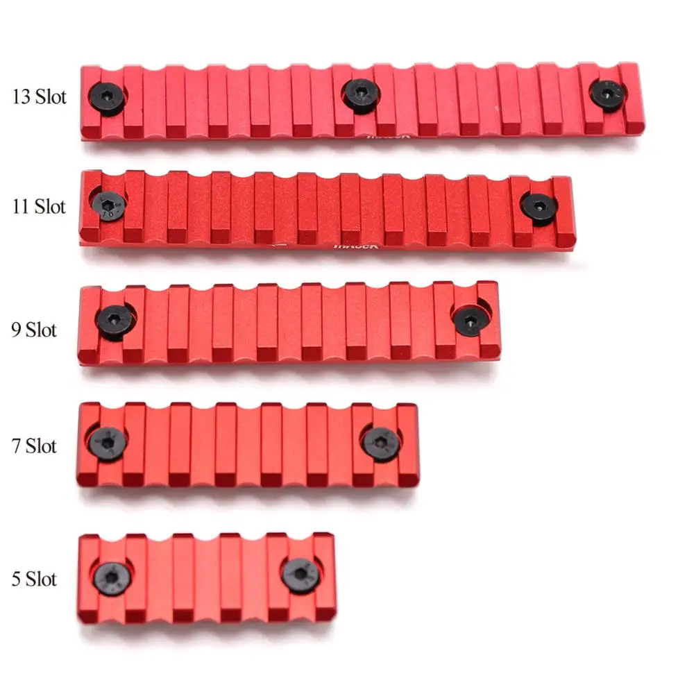 

Сегменты рейки Пикатинни Aplus, обновленные на 5/7/11/13 ячеек, подходят как для Keymod, так и для системы крепления направляющей M-lok, красный цвет