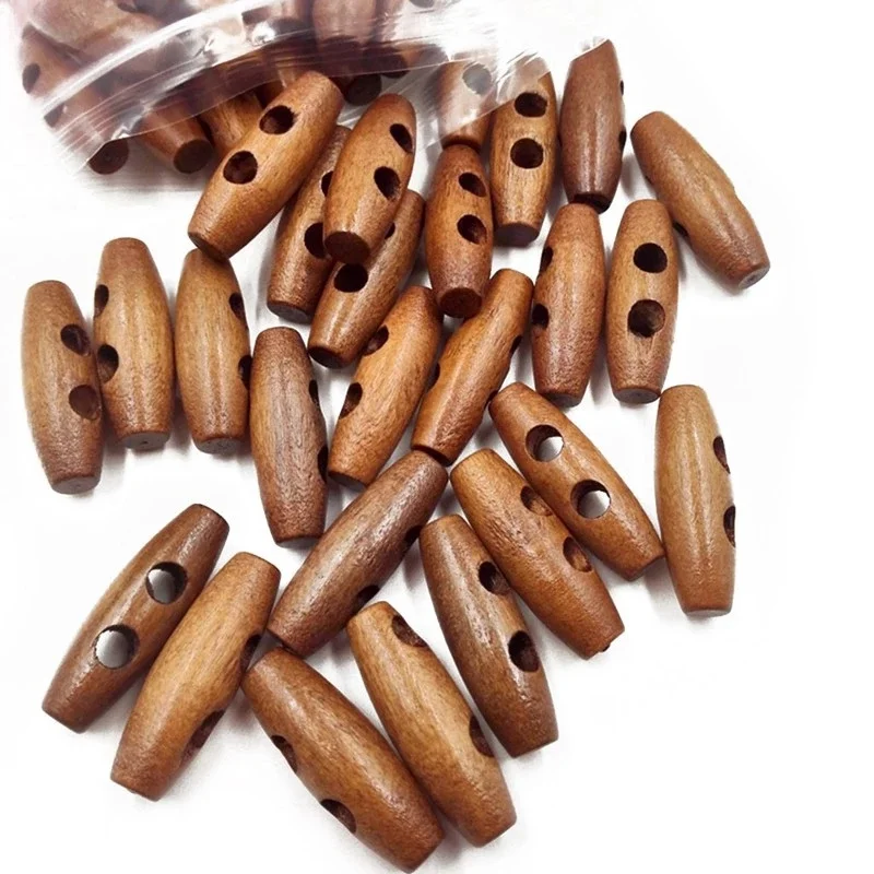 

50Pcs/Lot 30mm Wooden Buttons 2 Holes Sewing Horn Toggle Buttons For Clothing Accessories DIY Scrapbooking Craft