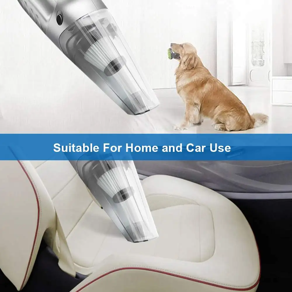 Беспроводной автомобильный пылесос ручной для сухой и влажной уборки дома на