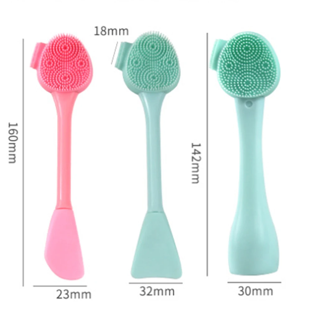 

Double-Headed Silicone Facial Cleansing Pore Cleanser Washing Brush Makeup Remover Mask Smudge Stick Mask SPA Applicator Stick