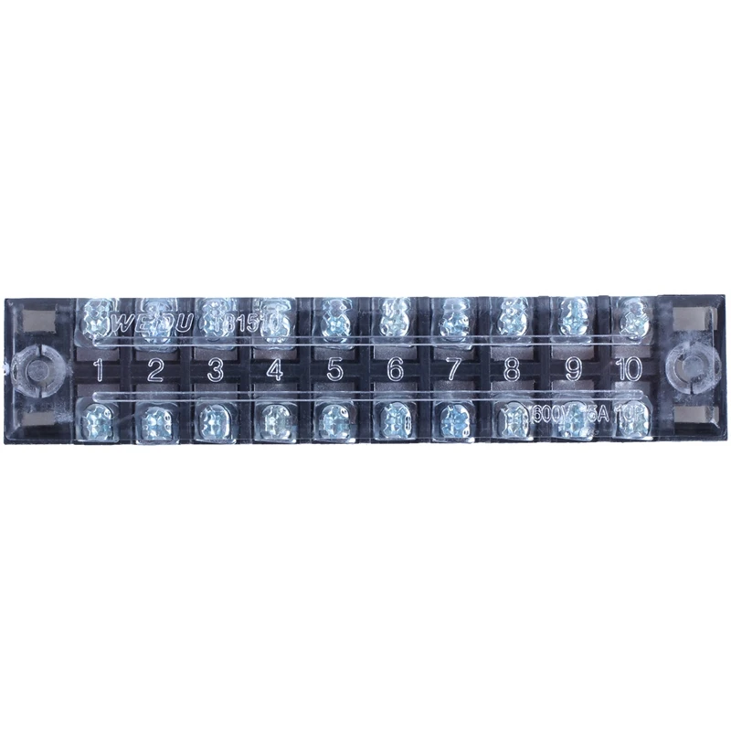 5 шт. двойной ряд 10 Позиции винтовой клеммный блок Разъем 600 в 15а|Терминалы| |