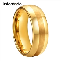 68mm gold color tungsten carbide wedding band for men women couple engagement rings domed brushed polished edges comfort fit