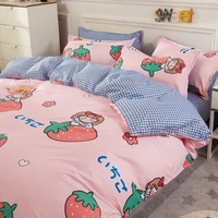 3pcs4pcs cartoon strawberry bedding sets soft duvet bed cover comforter flat sheet twin full queen king size free pillowcases