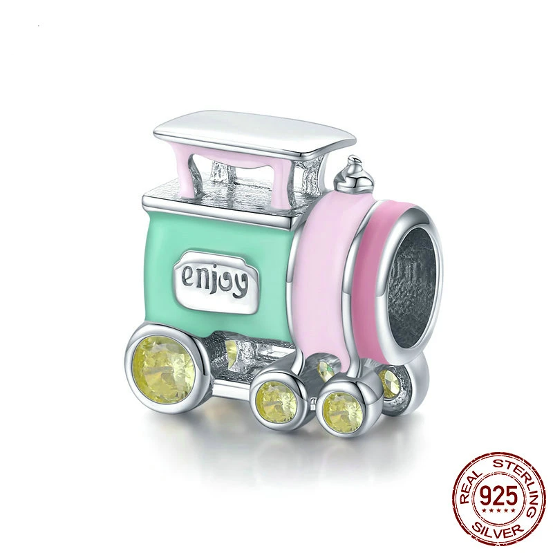 

Бусины из серебра 925 пробы с ярким шлейфом и эмалью для женщин, изготовление ювелирных изделий, подвеска для оригинального браслета «сделай ...