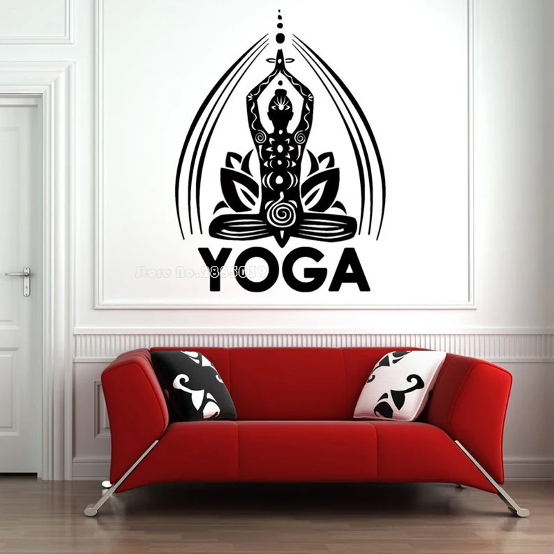 

Наклейка на стену, йога Йога поза наклейки на стену Мандала Лотос Настенный декор Будды Спальня обои студии йоги настенная Плакаты LL466