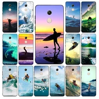 yndfcnb summer beach surfboard surfing boy man phone case for redmi note 8 7 9 4 6 pro max t x 5a 3 10 lite pro