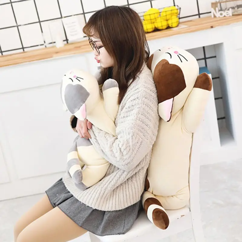 Мягкая кошка обнимающая Подушка кукла детская игрушка большой плюш набитый