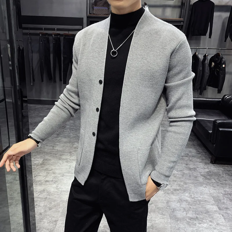 

2021 Autumn & Winter New Arrival Sweater Cardigan Men's New Loose Casual Long Knit Shirt Men's Solid Color Sweater Free Shipping