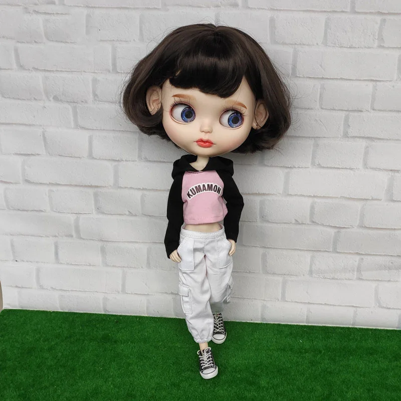 Одежда для кукол Blyth комбинезон брюки Сетчатая футболка пальто OB24 Licca Pullip Barbie 1/6