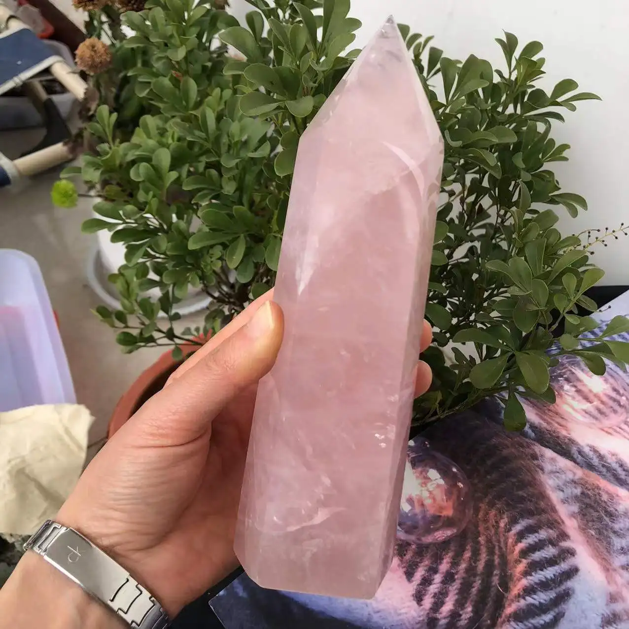 

Natural Rose Crystal Point, Pink Gem, Healing quartz, home decor