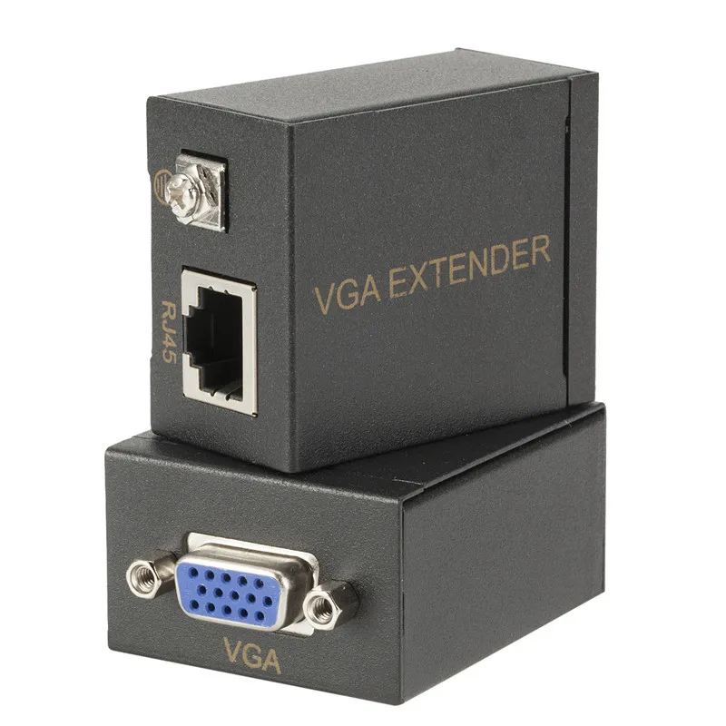 60 м VGA удлинитель 1x1 сплиттер RJ45 cat5e 6 ethernet кабель Ethernet адаптер Усилитель монитор поддержки проектор HDTV PC VE60