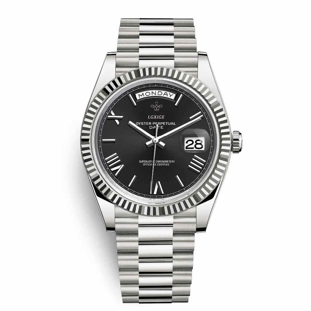

2021 new fashion LGXIGE Brand watch men top luxury Roman scale men's wrist watch waterproof japan quartz day date watch for men