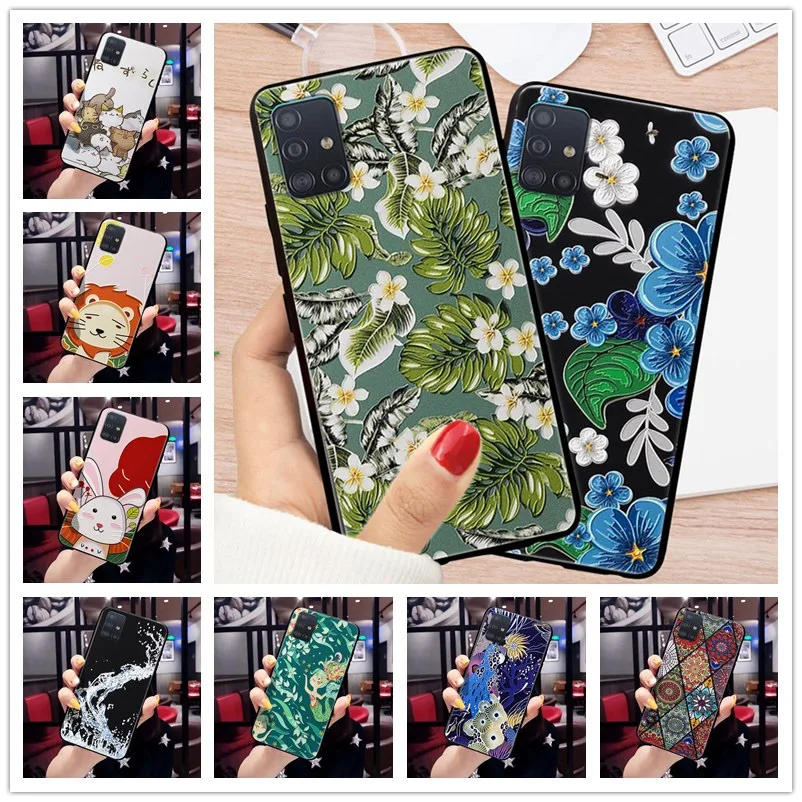 Чехол с 3D тисненым цветком для Samsung Galaxy Note 10 S10 Lite Plus A21S A21 A31 A41 чехол объемным