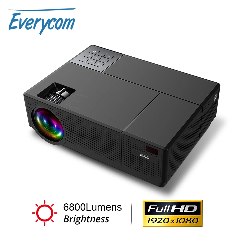 Проектор Everycom M9 CL770 1080P Full HD 4K AC3 a светодиодный мультимедийный проектор 6800 лм HDMI * 2