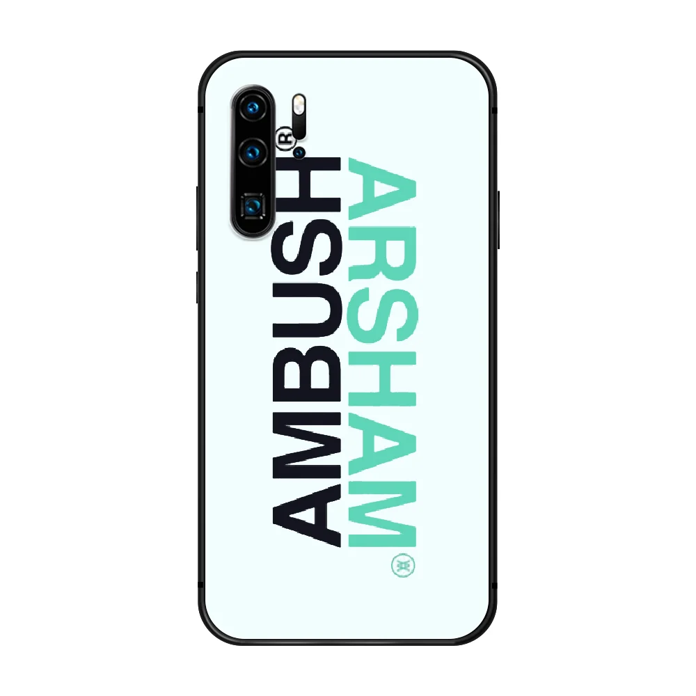 

Trendy brand AMBUSH Phone Case Cover Hull For Huawei P8 P9 P10 P20 P30 P40 Lite Pro Plus smart Z 2019 black cover trend bumper
