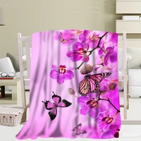 custom flowers grass butterfly blanket 56x80 inch 50x60 inch 40x50 inch homesofabedding throw blanket kid adult warm blanket