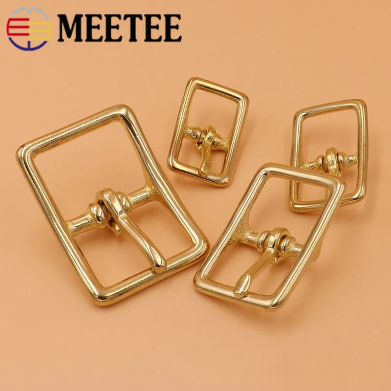 Meetee2pcs 13/16/20/26 мм Чистая латунь пряжки ремня Медь сумка ремень Регулировка