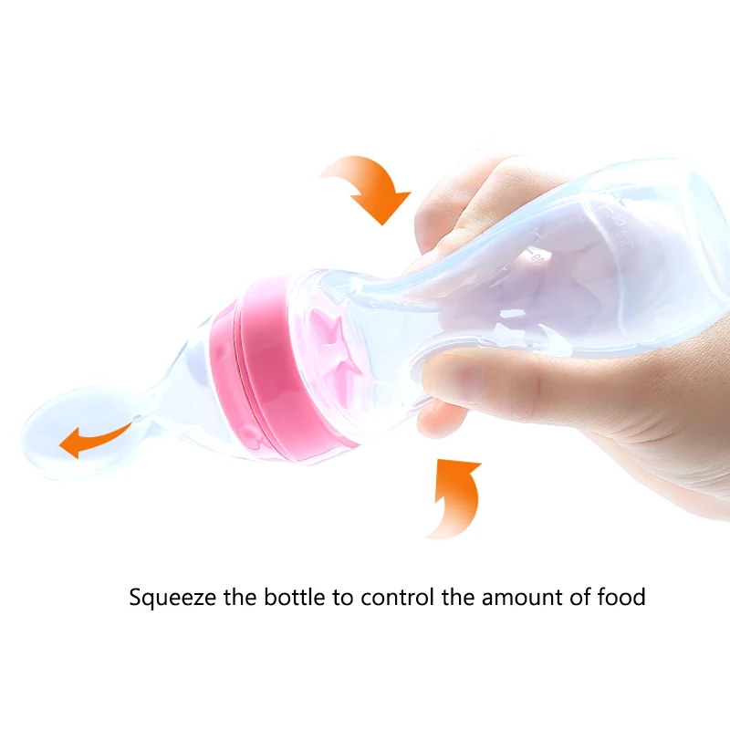 120ml силиконовая детская бутылочка для кормления с ложкой новорожденных малышей