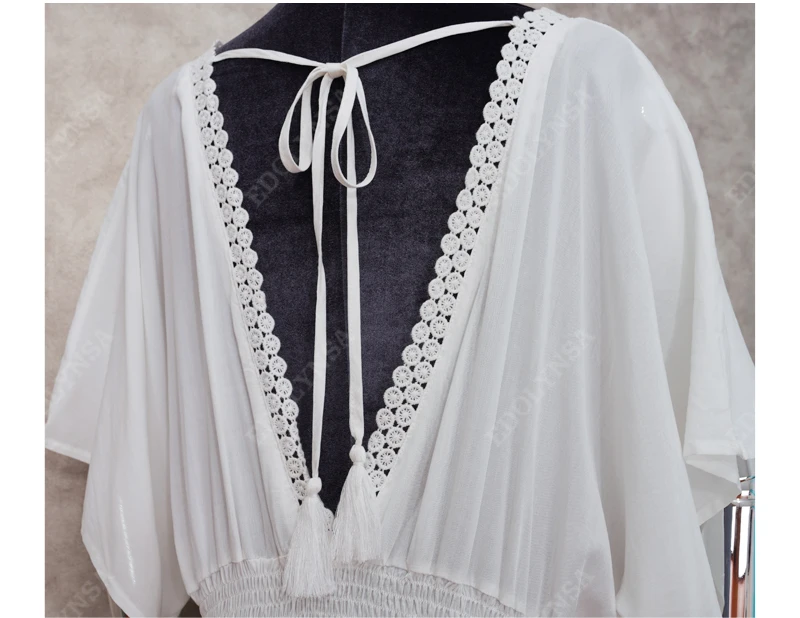 Женская пляжная одежда большого размера длинное пляжное платье-кафтан белая