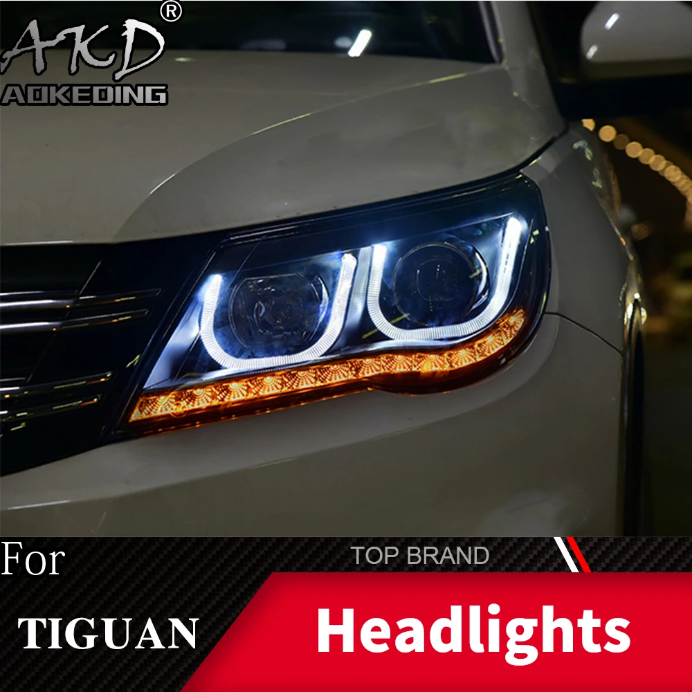 

Head Lamp For VW Tiguan 2009-2012 Headlights Fog Lights Daytime Running Lights DRL H7 LED Bi Xenon Bulb Car Accessories