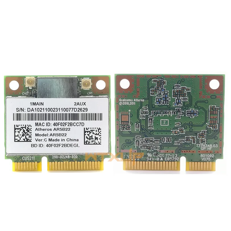 Двухдиапазонный 2,4G/5G Atheros AR5B22 AR9462 300 Мбит/с полумини PCIE wifi+ BT 4,0 Bluetooth 4,0 wifi сетевой адаптер - Цвет: Only network card