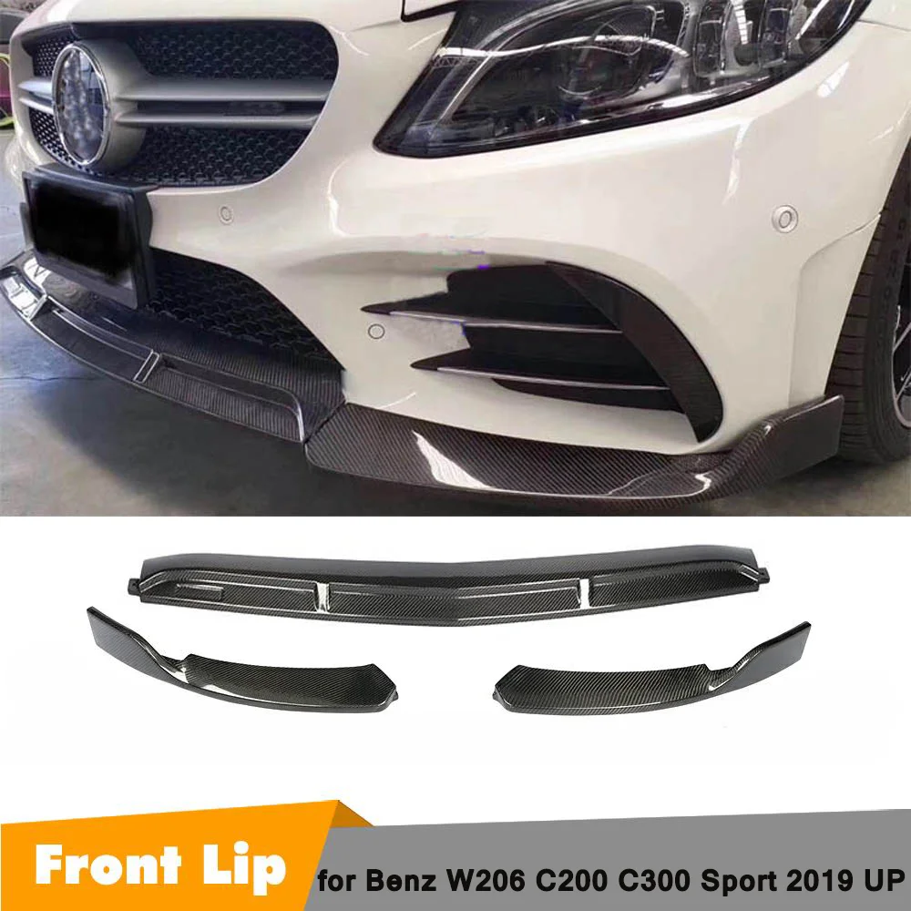 Углеродное волокно/ABS W206 передний бампер диффузор губа для Mearcedes Benz C Класс C200 C300