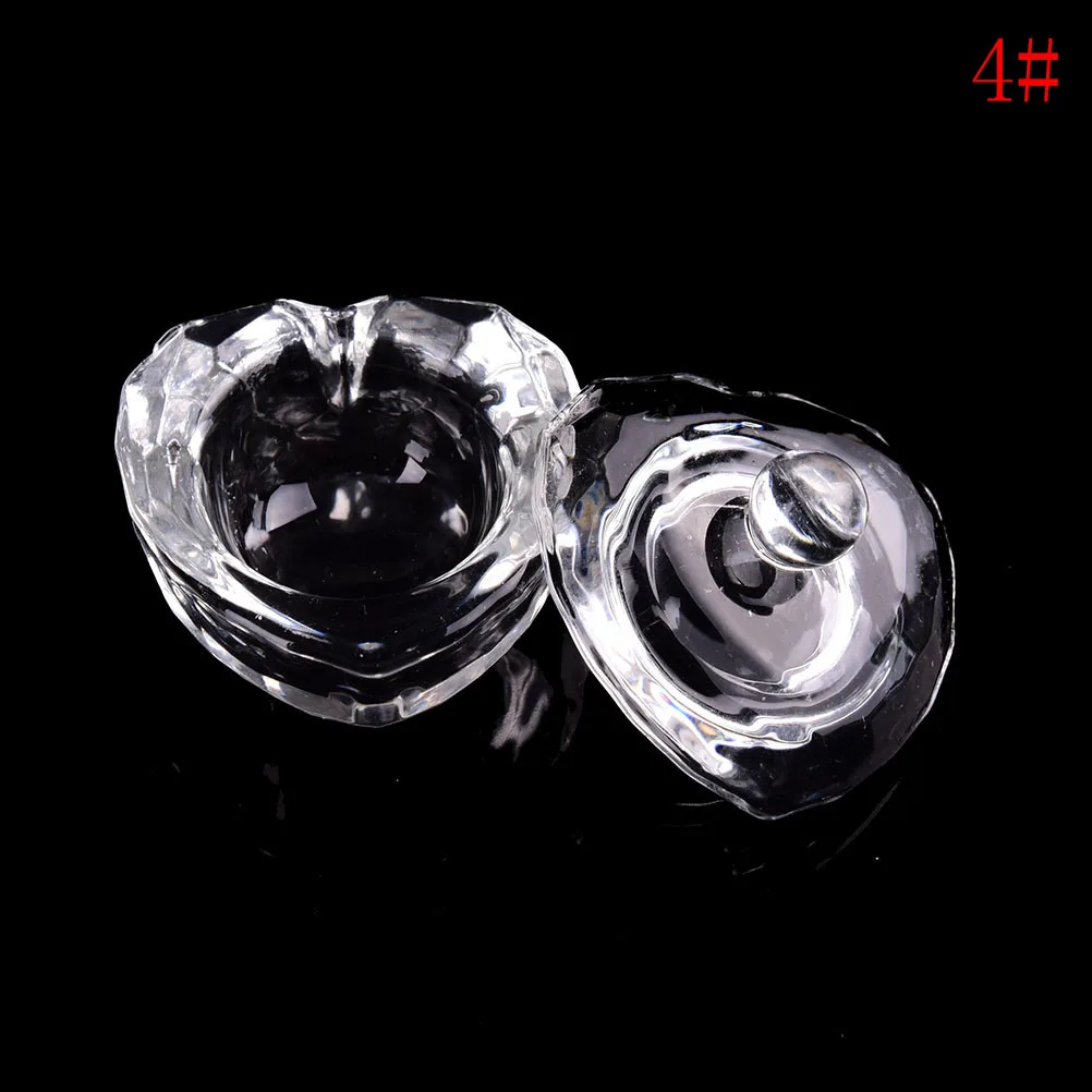1PC Crystal Glass Dappen Dish Lid Bowl Cup Holder Manicure Equipment Nail Tool For Nail Art Acrylic Powder Liquid - Цвет: 4